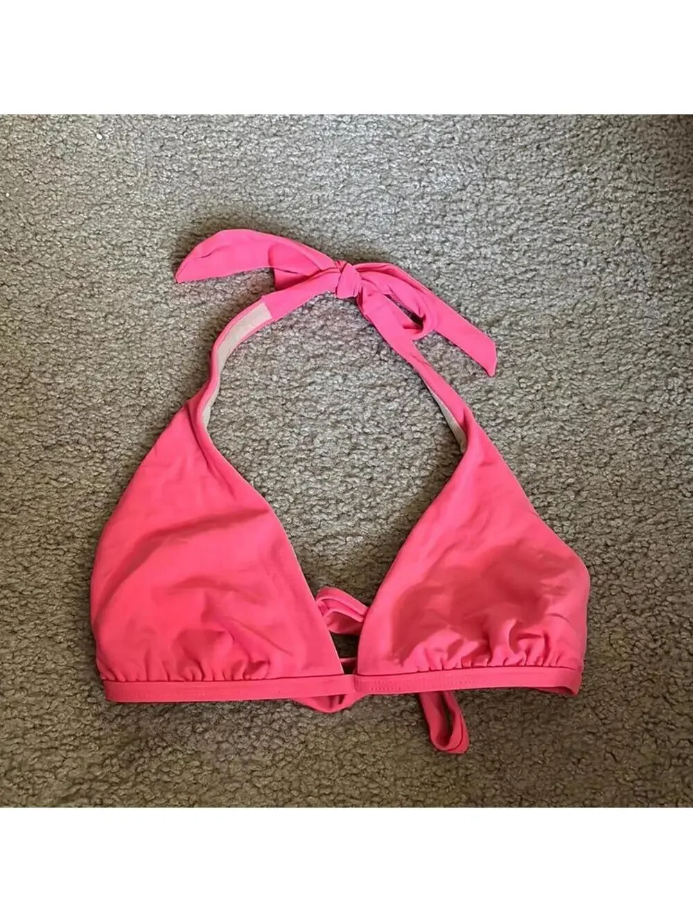 🇺🇸Alloy Coral Pink Triangle Halter Bikini Top